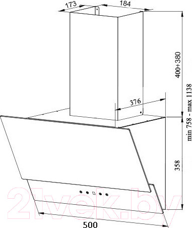 Изображение товара Вытяжка наклонная Grand Gloucester 50 (черный)