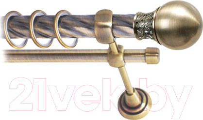 Изображение товара Карниз для штор Lm Decor Тифани 037 2р витой 25/16мм (антик, 1.6м)