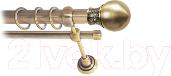 Изображение товара Карниз для штор Lm Decor Тифани 037 2р гладкий 25/16мм (антик, 1.8м)