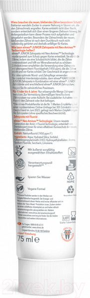 Изображение товара Зубная паста Elmex Junior для детей 6-12 лет (75мл)