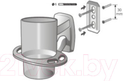 Изображение товара Стакан для зубной щетки и пасты Bisk 79731 (хром/дерево)