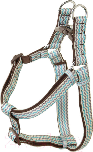 Изображение товара Шлея DOOG Benji / HARBBZ-M (M, коричнево-голубой зигзаг)