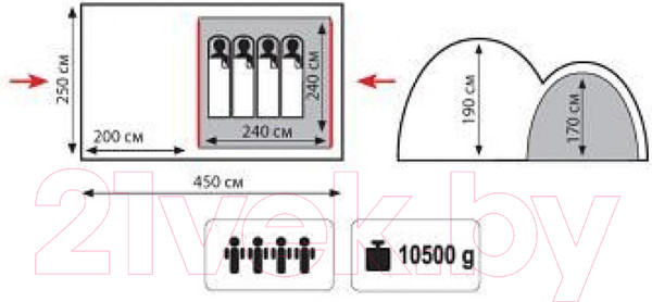Изображение товара Палатка Tramp Sphinx 4 V2 / TRT-88
