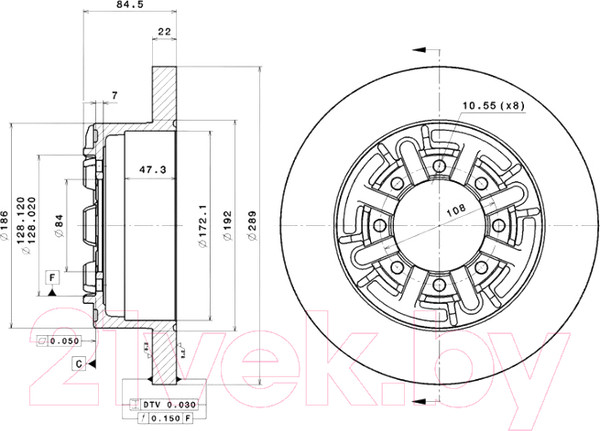 Изображение товара Тормозной диск Brembo 08595210