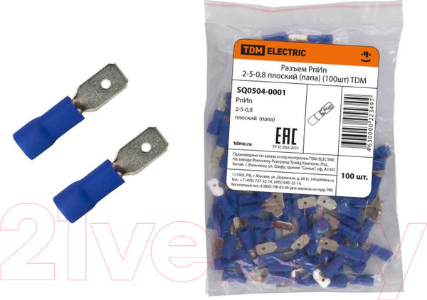 Изображение товара Разъем плоский TDM SQ0504-0001