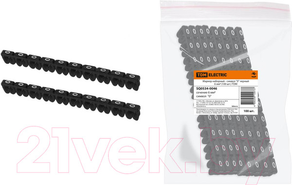 Изображение товара Маркер кабельный TDM SQ0534-0046 (100шт,черный)
