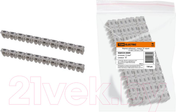 Изображение товара Маркер кабельный TDM SQ0534-0009 (150шт, серый)