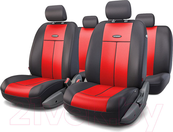 Изображение товара Комплект чехлов для сидений Autoprofi TT-902P BK/RD