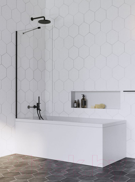 Изображение товара Стеклянная шторка для ванны Radaway Idea Black PNJ 70 / 10001070-54-01 (черный)