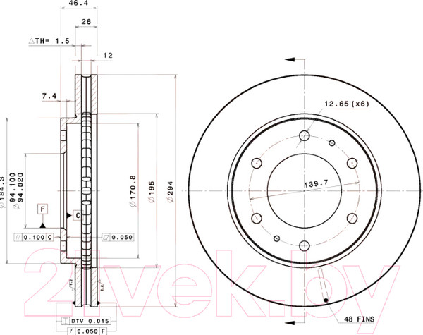 Изображение товара Тормозной диск Brembo 09A86810