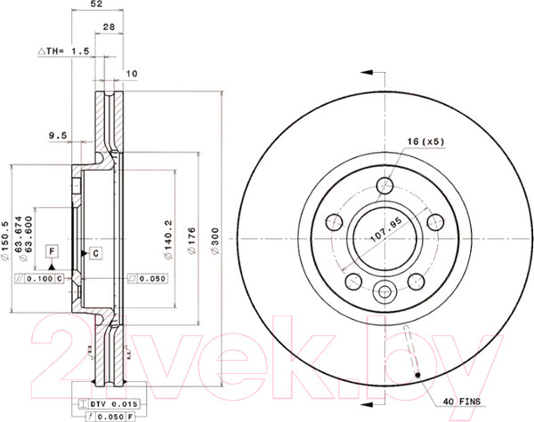 Изображение товара Тормозной диск Brembo 09A42711