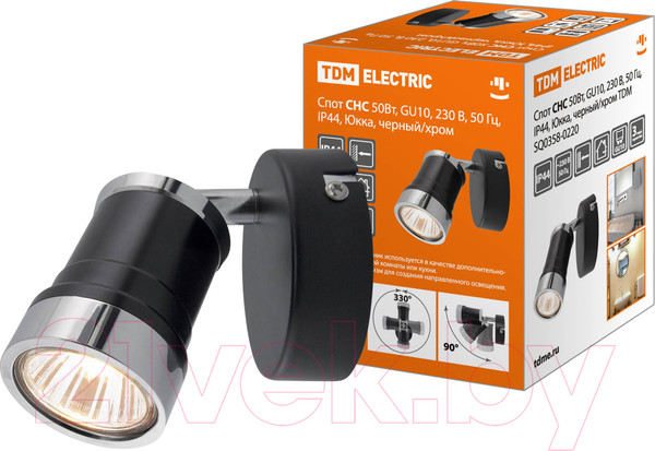 Изображение товара Спот TDM SQ0358-0220 (черный/хром)