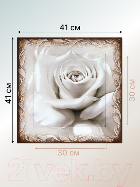 Изображение товара Картина Декарт Нежная белая роза 8Л1742 (в раме)