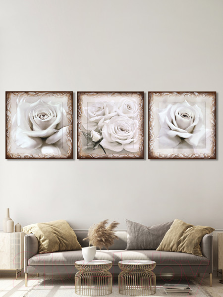 Изображение товара Картина Декарт Нежная белая роза 8Л1742 (в раме)