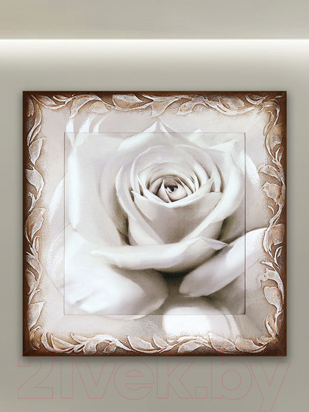 Изображение товара Картина Декарт Нежная белая роза 8Л1742 (в раме)