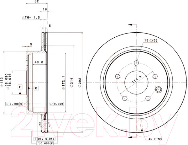 Изображение товара Тормозной диск Brembo 09896920