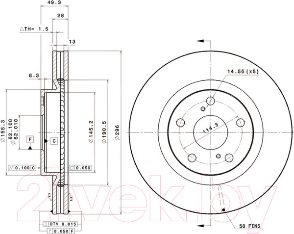Изображение товара Тормозной диск Brembo 09A41711