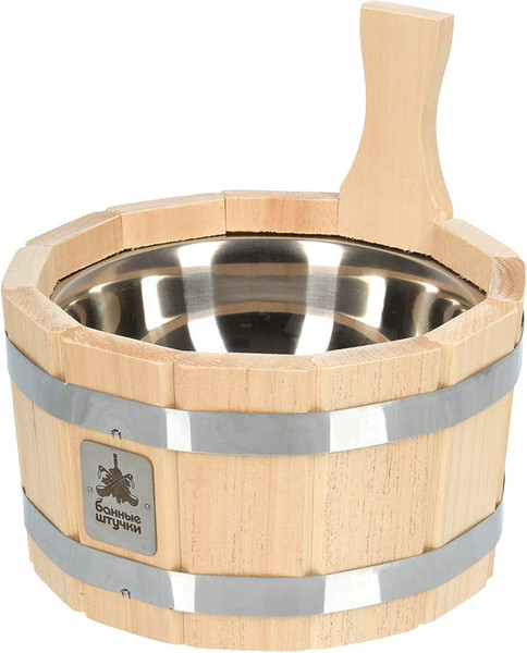 Изображение товара Ушат Банные Штучки Шайка с нержавеющей вставкой/ 33215 (3.5л)