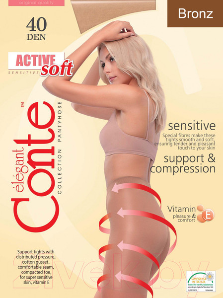 Изображение товара Колготки Conte Elegant Active Soft 40 (р.3, bronz)