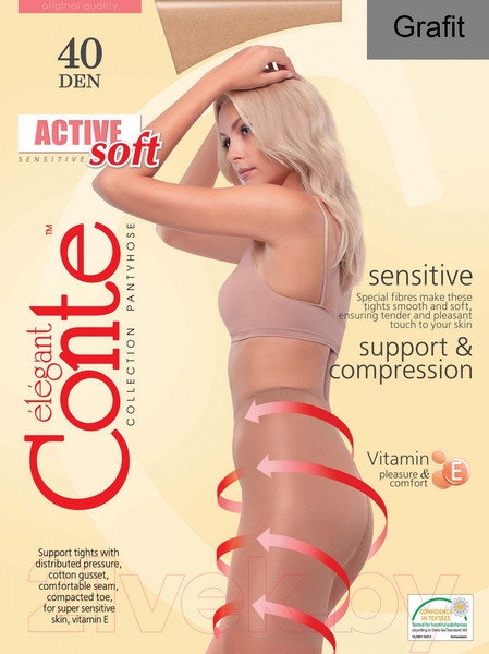 Изображение товара Колготки Conte Elegant Active Soft 40 (р.3, grafit)
