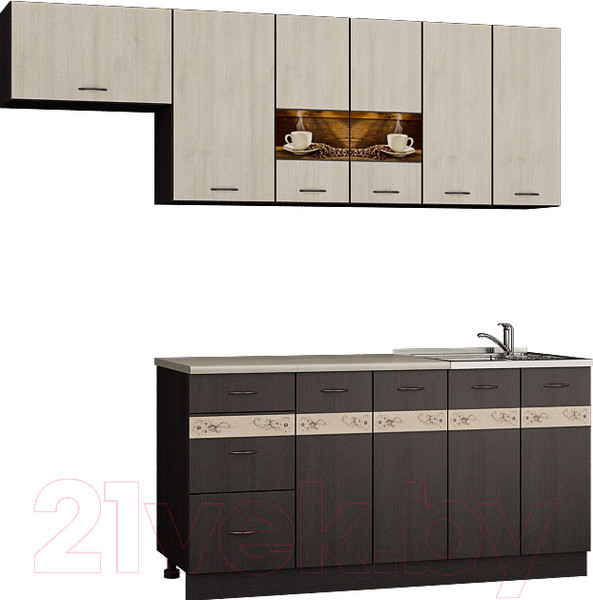 Изображение товара Кухонный гарнитур Senira Вяселка 2/1 1.6м + шкаф настенный В-083