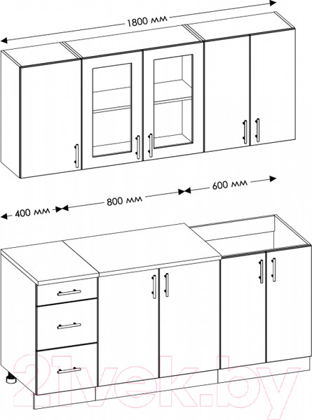 Изображение товара Кухонный гарнитур Senira Вяселка 2/1 1.8м