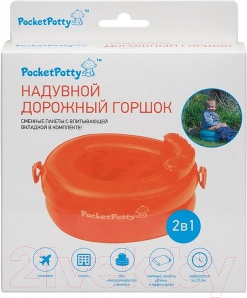 Изображение товара Дорожный горшок ROXY-KIDS PocketPotty / PP-3102R (оранжевый)