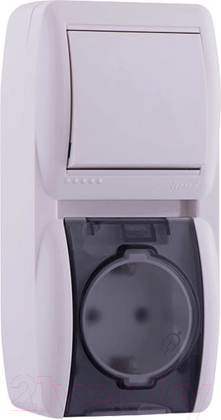 Изображение товара Блок выключатель+розетка Lezard Nata 710-0200-172