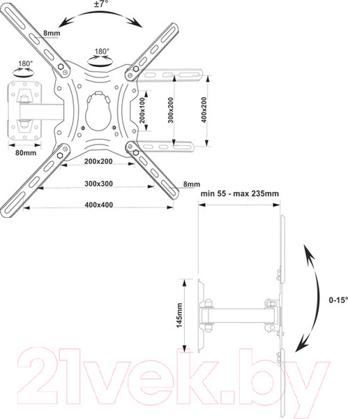 Изображение товара Кронштейн для телевизора Electric Light КБ-01-85 (черный)