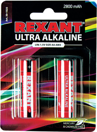 Изображение товара Комплект батареек Rexant 30-1025 (2шт)