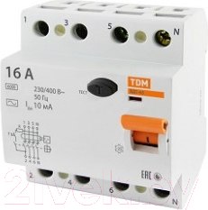 Изображение товара Устройство защитного отключения TDM ВД1-63 4Р 25А 30мА / SQ0203-0032