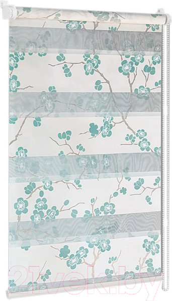 Изображение товара Рулонная штора Delfa Сантайм День-Ночь Декор МКД DN-46073 (48x160, сакура/бирюзовый)