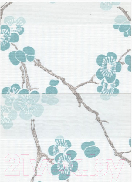 Изображение товара Рулонная штора Delfa Сантайм День-Ночь Декор МКД DN-46073 (52x160, сакура/бирюзовый)