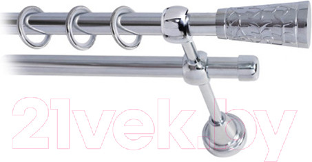 Изображение товара Карниз для штор Lm Decor Византия 066 2р гладкий 25/16мм (хром, 3.6м)