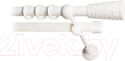 Изображение товара Карниз для штор Lm Decor Византия 066 2р гладкий 25/19мм (белый глянец, 3м)