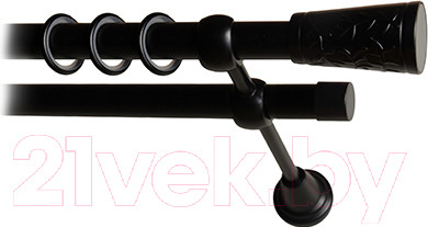 Изображение товара Карниз для штор Lm Decor Византия 066 2р гладкий 25/19мм (черный мат, 3.2м)