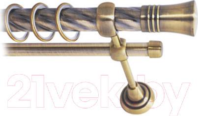 Изображение товара Карниз для штор Lm Decor Гиро 071 2р витой 25/16мм (антик, 3м)