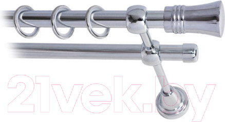 Изображение товара Карниз для штор Lm Decor Гиро 071 2р гладкий 25/16мм (хром, 2.8м)