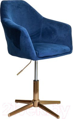 Изображение товара Стул AksHome Dubai (синий велюр/золото)