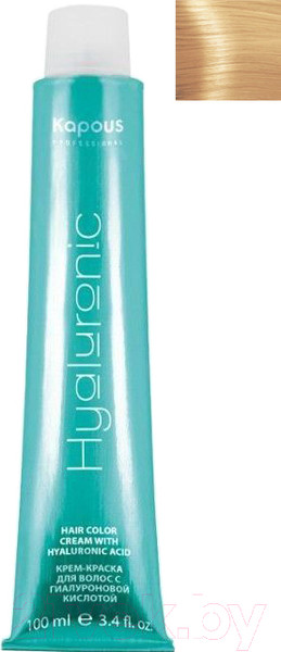Изображение товара Крем-краска для волос Kapous Hyaluronic Acid с гиалуроновой кислотой 10.34 (платиновый блондин золотистый медный)