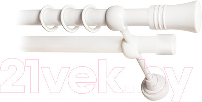 Изображение товара Карниз для штор Lm Decor Гиро 071 2р гладкий 25/19мм (белый глянец, 2.4м)