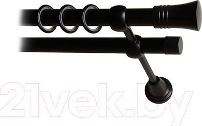 Изображение товара Карниз для штор Lm Decor Гиро 071 2р гладкий 25/19мм (черный матовый, 2м)