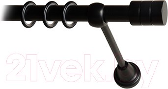 Изображение товара Карниз для штор Lm Decor Цилиндр 088 1р гладкий 25мм (черный мат, 2.8м)