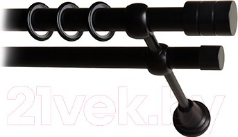 Изображение товара Карниз для штор Lm Decor Цилиндр 088 2р гладкий 25/19мм (черный матовый, 2.8м)