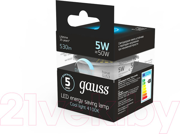 Изображение товара Лампа Gauss GU5.3-dim 5W 4100K / 101505205-D