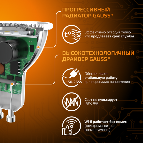 Изображение товара Лампа Gauss GU10 7W 3000K / 101506107