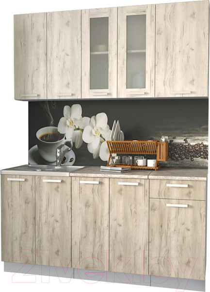 Изображение товара Кухонный гарнитур Интерлиния Мила 16-60 (дуб серый/дуб белый/опал светлый)