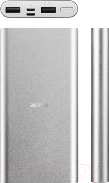 Изображение товара Портативное зарядное устройство Acme PB15S Powerbank 10000mAh Silver / 503340