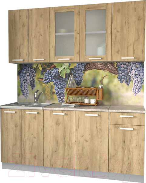Изображение товара Кухонный гарнитур Интерлиния Мила 18-60 (дуб золотой/опал светлый)