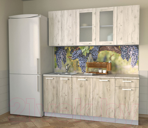 Изображение товара Кухонный гарнитур Интерлиния Мила 18-60 (дуб серый/дуб белый/опал светлый)